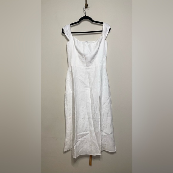 Reformation Bridgton Linen Midi Dress White - Picture 6 of 10